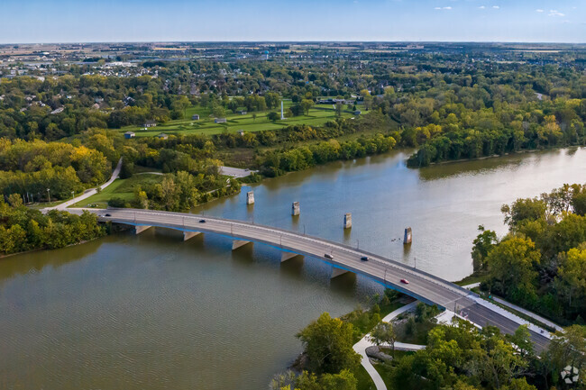 Fort Meigs Memorial Bridge spans the Maumee River to Perrysburg.