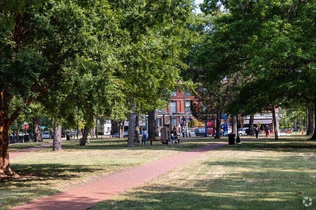 Holliday Park gets busy with foot traffic all throughout the day.