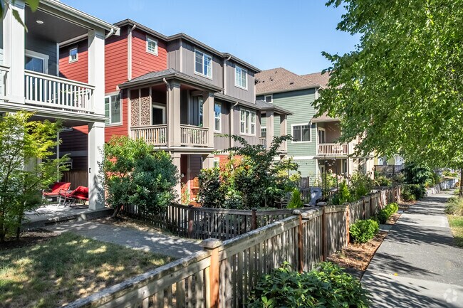 Many newly built homes are colorful in High Point, about 5 miles south of Downtown Seattle.
