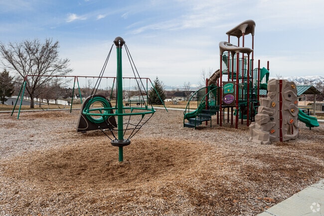A playground at Fryer Park offers plenty of space for kids to play and families to gather.