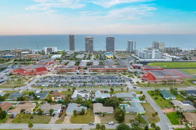 Students in grades 9-12 spend their day at Seabreeze High School.