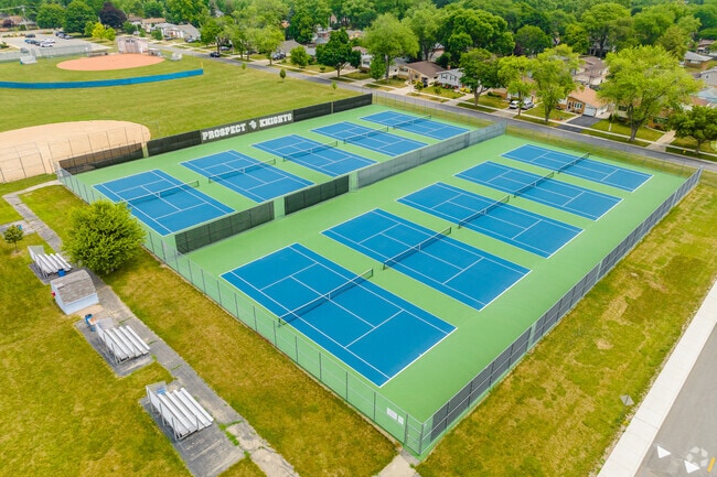 Prospect High School features several different courts and fields.