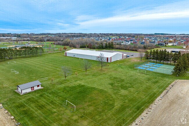 Mill Pond Park in Baldwin features sports fields, an ice arena, and courts.