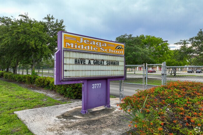 Jeaga Middle School is a well renowned institution in Emerald Dunes in West Palm Beach.
