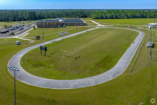 Sandy Grove Middle School has a track and football field for students in Rockfish.