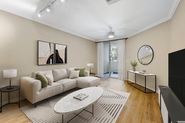 Classic Package II living room with hard surface flooring