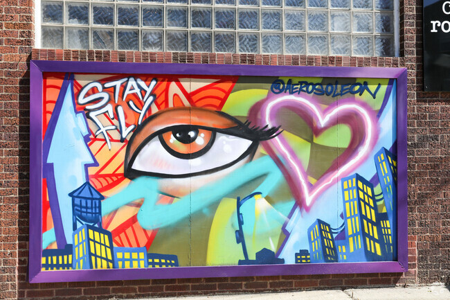The Chambersburg neighborhood features artsy creative murals.