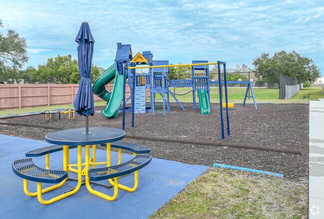 Victory Christian Academy has a playground and lunch area for its students to enjoy.