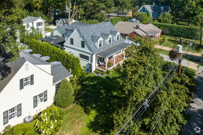 The Edgeworth neighborhood has a mix of both large and small houses such as these cottages.