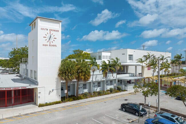 South Broward High School Front is within walking distance for many local students.