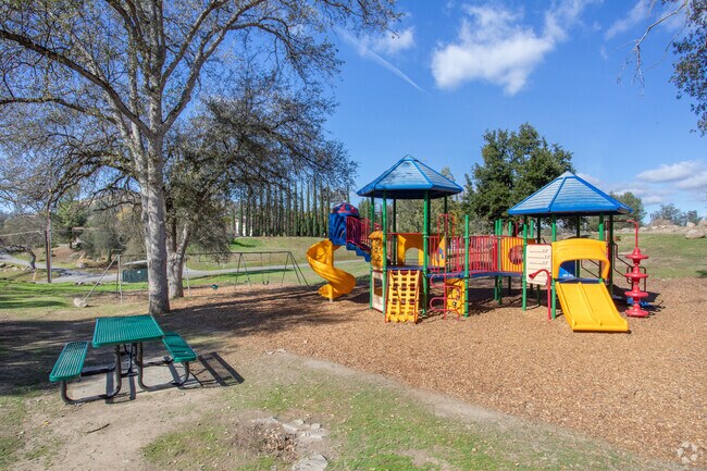 Kids love the playgrounds around Yosemite Lakes.