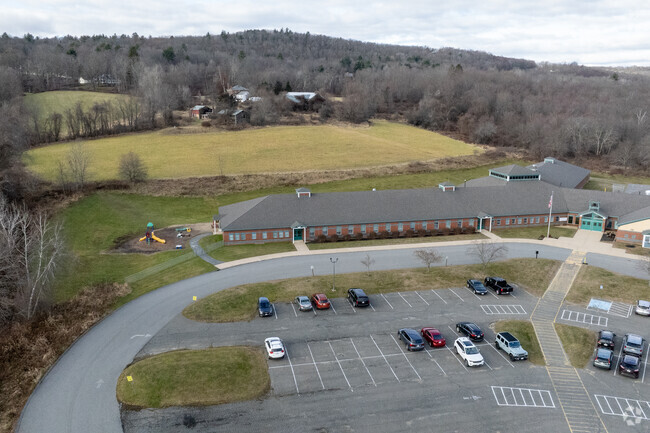 Hardwick Elementary School with field in the back.
