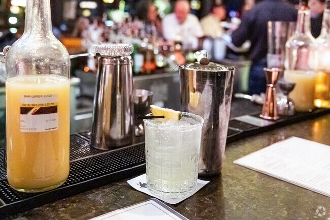 Near Edgewater-Lakepointe is Hefner Grill's tasty cocktails and seafood.