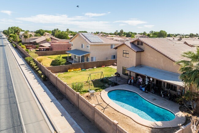 Many homes in Cibola Heights have their own pools.