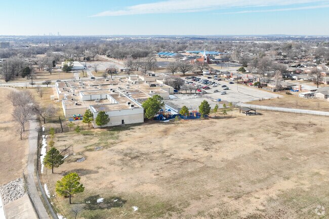 Lewis & Clark Elementary School has significant acreage on site for kids to exercise and play.