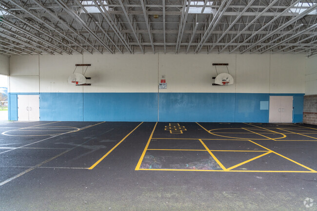 Mt Vernon Elementary School has covered basketball courts for students in Springfield.
