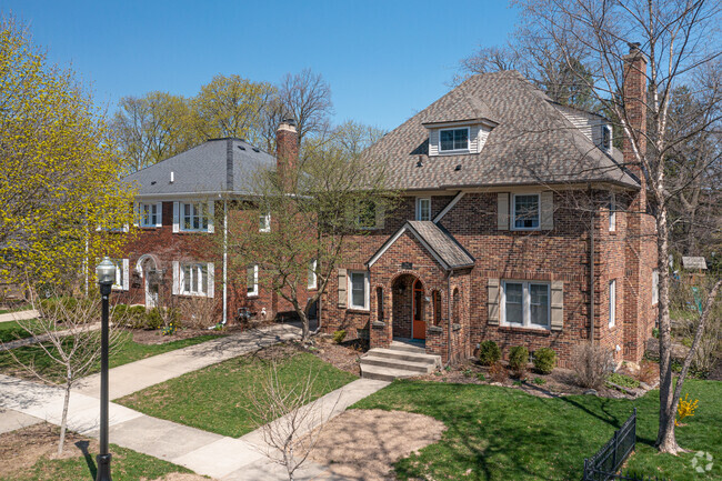 French Eclectic-Style homes on Cadillac Drive in the Ottawa Hills neighborhood.