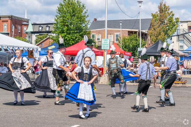 Traditional German dancing is performed by locals at the Boyertown Octoberfest.