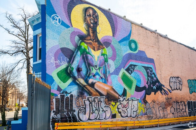 Murals are a common find throughout the Truxton Circle neighborhood.