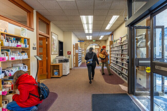 Downtown Moscow features a public library that provides lots of resources.