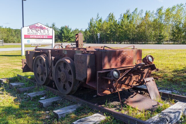The old mining car displayed at Eckley Miners’ Village highlights Foster’s industrial past.