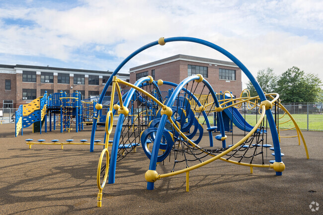 The students at Davison Ave School in Lynbrook, NY love to play on their playground.