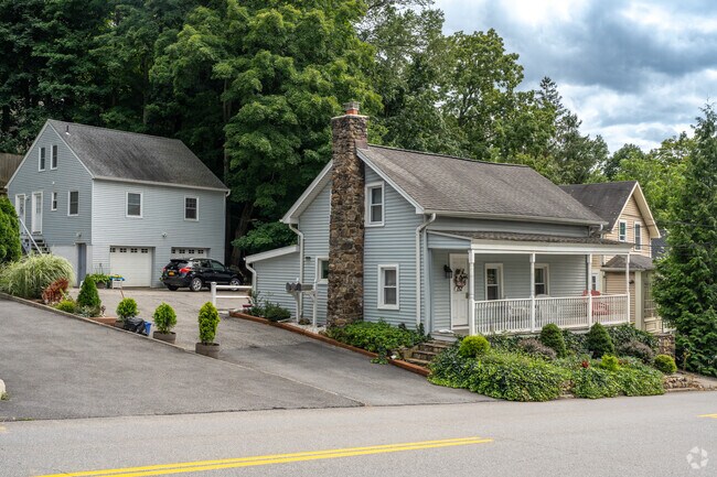 Classic colonial homes can be seen across Chappaqua hilly streets.