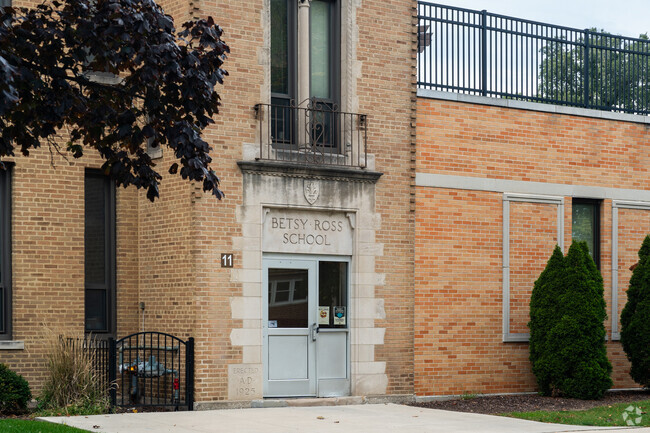 Betsy Ross Elementary School is in a beautiful old brick building with a newer wing.