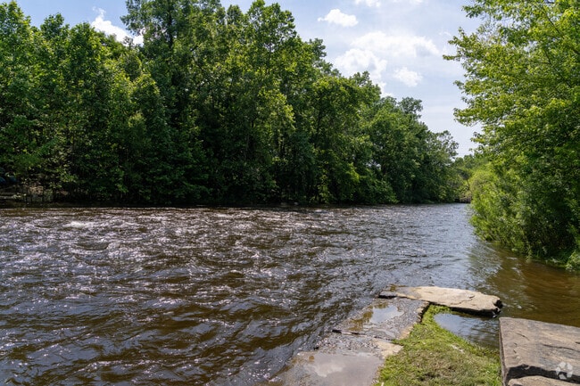 The Cuyahoga River runs through Brust Park in Munroe Falls.