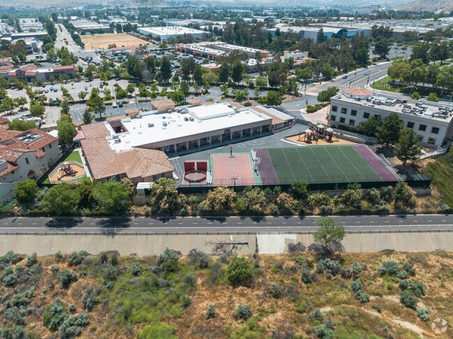 An overview of the Legacy Christian Academy campus in the Valencia neighborhood.