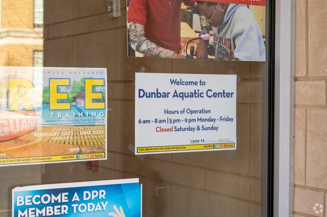 Dunbar Aquatic Center is located in Dunbar High School and is open to Truxton Circle residents.