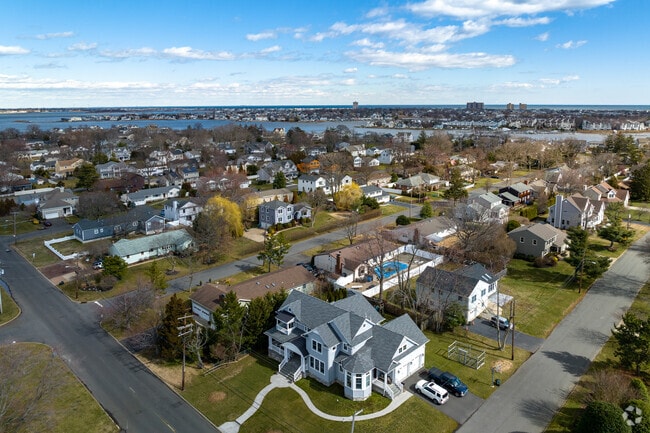 Meandering roads course through the Oceanport neighborhood landscape.