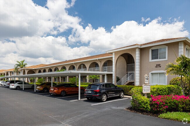 Hibiscus Country Club has a selection of condos, including Spanish style buildings.