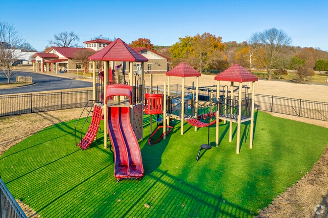 Students love the vibrant playground at The Academy at Riverdale.