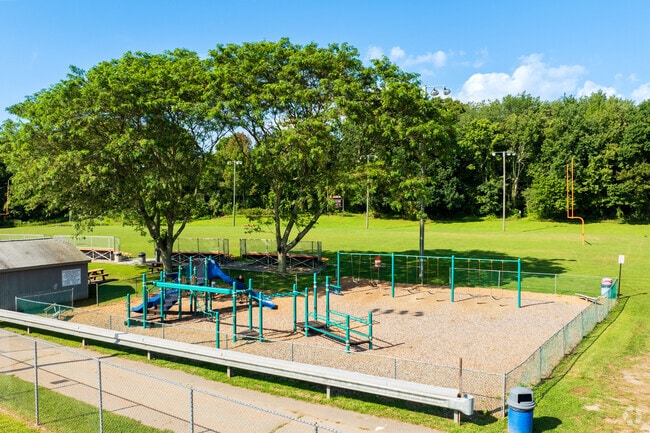Kids can use their energy at the playground at Camp Oakdale.