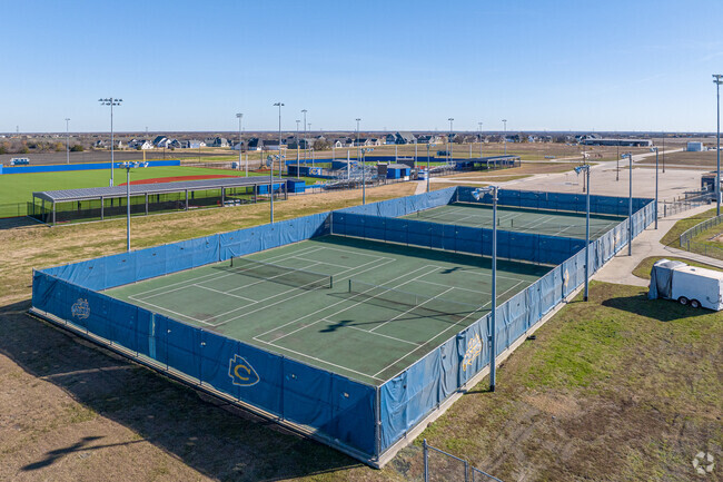 Leland E Edge Middle School has a tennis court for students to practice their serve.