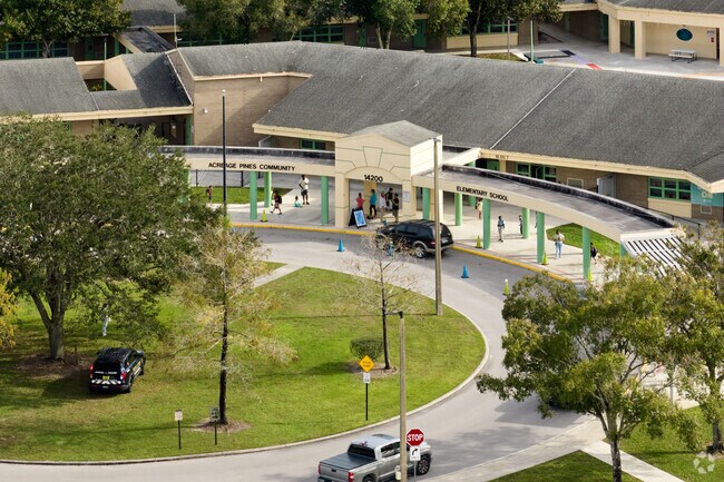 Acreage Pines Elementary School serves students in grades Pre-K through 5 and is part of the Palm Beach County School District near The Acreage.