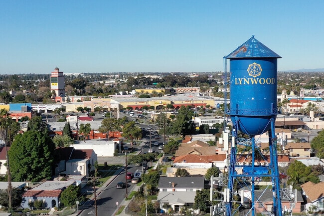 The Lynwood water tower overlooks the community.