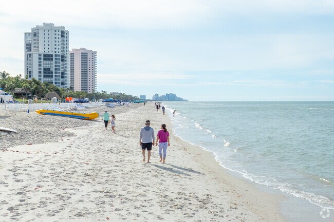 A stroll on Naples Beach at the west end of Pelican Bay is a great way to round out your day.