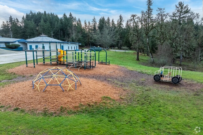 Family School Elementary has a colorful playground in Eugene, Oregon.
