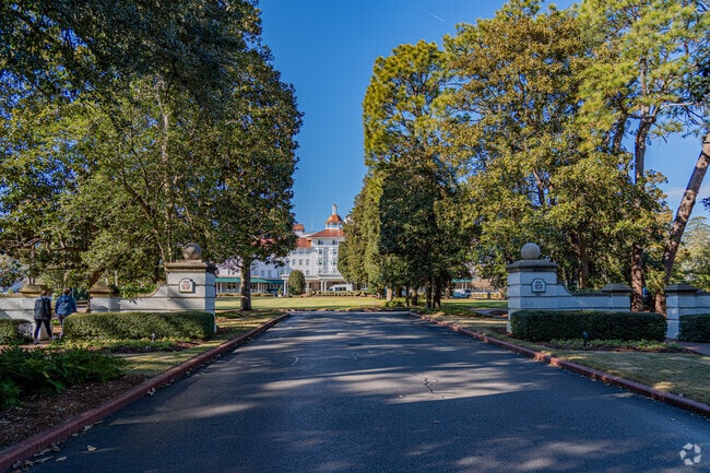The Pinehurst Resort, near Southern Pines, is renowned for its golf course amenities.