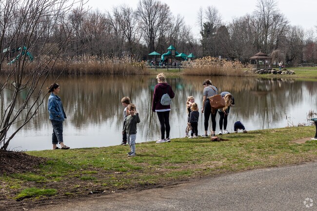Kids love to look at the pond in Laurel Acres Park.