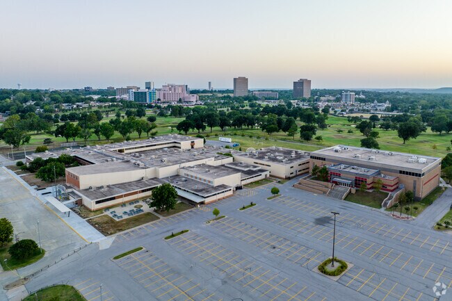Memorial High School is located next to LaFortune Park in Tulsa.