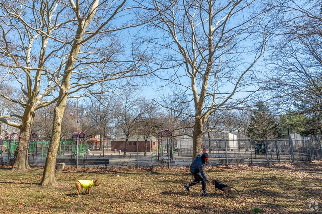 Tudor Park has a dog run and 400 acres of wooded trails.