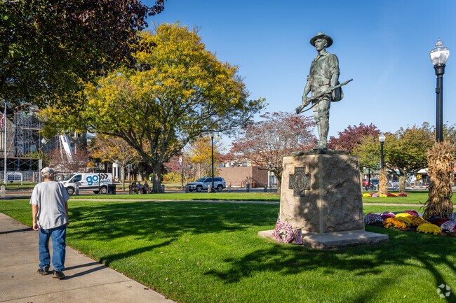 Downtown Taunton, MA, features a range of veteran sculptures honoring our brave heroes.