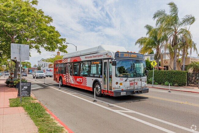MTS bus service can get Burlingame residents to downtown San Diego in minutes.