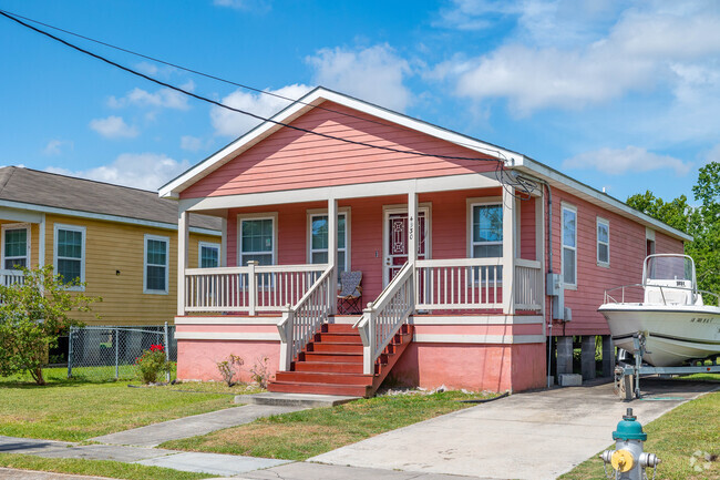Residents love to paint their homes with bright pastel colors in Plum Orchard.