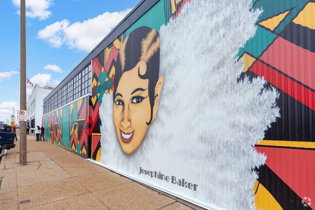 Grace McCammond's mural of Josephine Baker symbolizes the growth and optimism of the area.