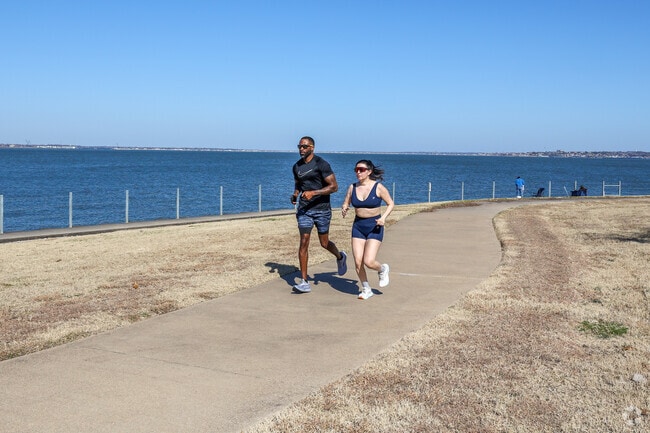 Heath locals go for a nice relaxing jog around Terry Park as they get their daily exercise.