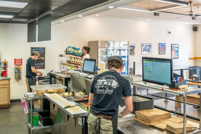 Locals stop by Tom's Deli for a quick sandwich or poutine right along route 550.